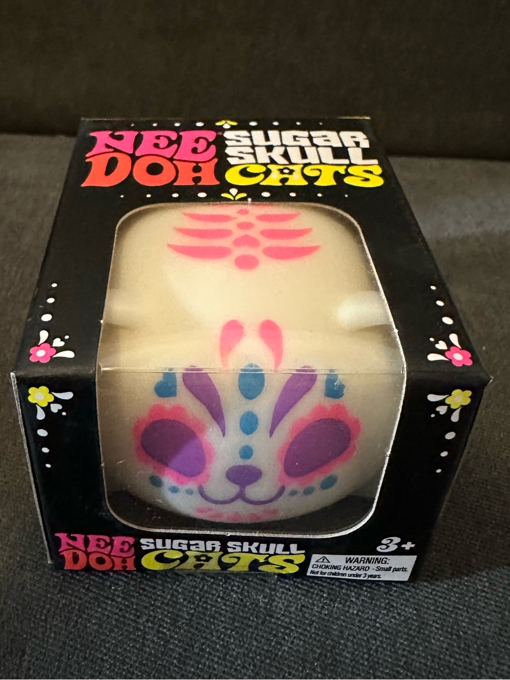 NeeDoh Sugar Skull Cat - Glow in the dark NWT